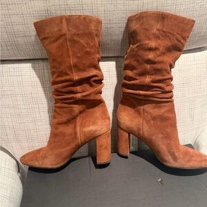 Banana Republic Rust Suede Heeled Boots